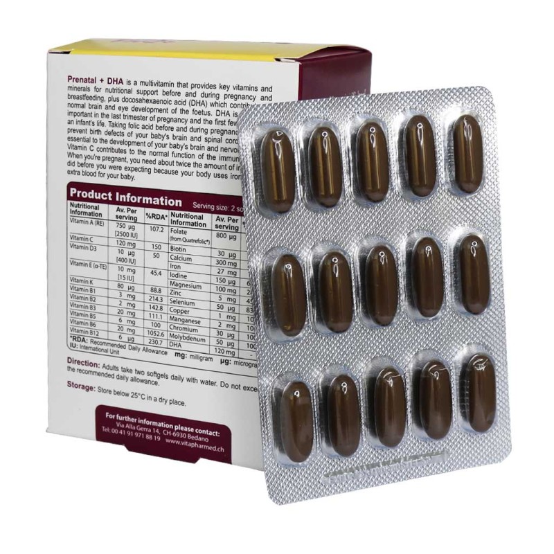 سافت ژل پریناتال پلاس دی اچ ای ویواتیون 60 عددی