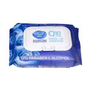 دستمال مرطوب پاک کننده آرایشی آوکادو مدل Q10 plus دافی 50 عددی