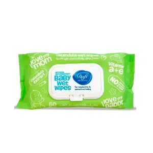 دستمال مرطوب پاک کننده آرایشی آوکادو مدل Q10 plus دافی 50 عددی