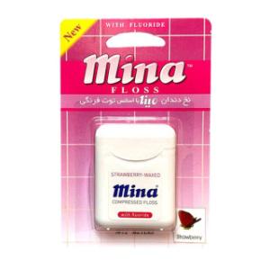 نخ دندان متراکم مینا طعم  توت فرنگی 50 متر