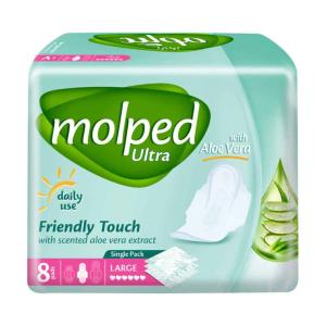 نوار بهداشتی بزرگ مولپد اولترا با عصاره آلوئه ورا ویژه روز 8 عددی