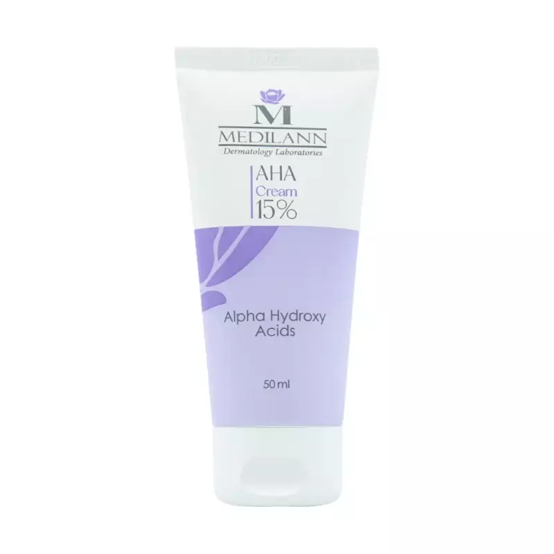 کرم لایه بردار AHA 15 درصد مدیلن انواع پوست گل افشان آرایش 50 میل