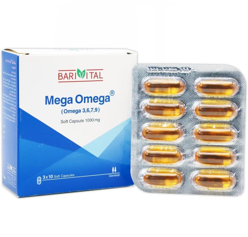 سافت ژل مگا امگا 3.6.7.9 باریویتال 1000 میلی گرم  بلیستر 30 عددی