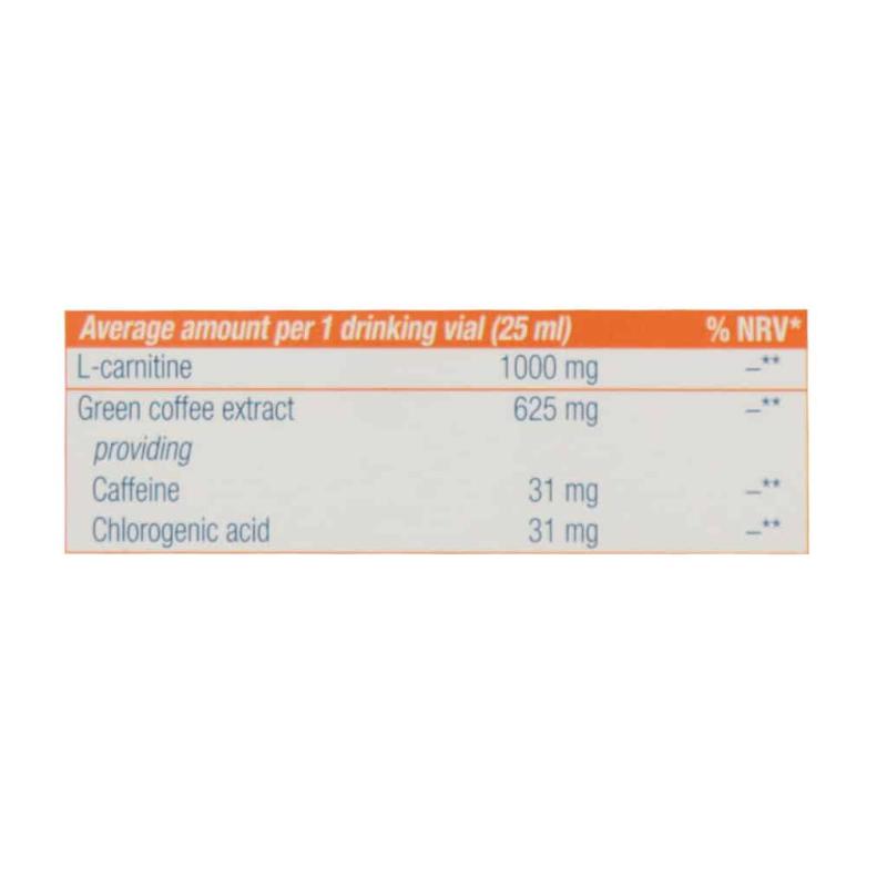 ویال خوراکی ال کارنیتین و قهوه سبز یوروویتال 6 عددی