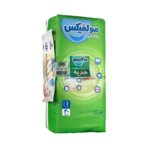 پوشک مولفیکس سایز 1 مخصوص نوزادان ۲ تا ۵ کیلوگرم 40 عددی