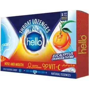 آبنبات اکالیپتوس هلو فرش با طعم  پرتقال و آویشن 12 عددی