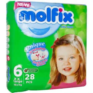 پوشک مولفیکس کامل  سایز ۶ خیلی خیلی بزرگ مخصوص کودکان بالای ۱۵ کیلوگرم 28 عدد