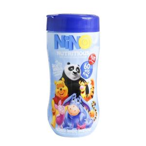 دستمال مرطوب کودک کمر باریک کارتونی نینو  سیلانه سبز 75 عددی