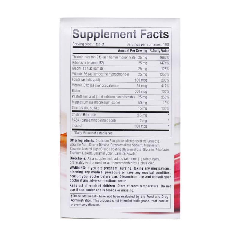 قرص ب کمپلکس پلاس زینک نیچرفیت 100 عدد