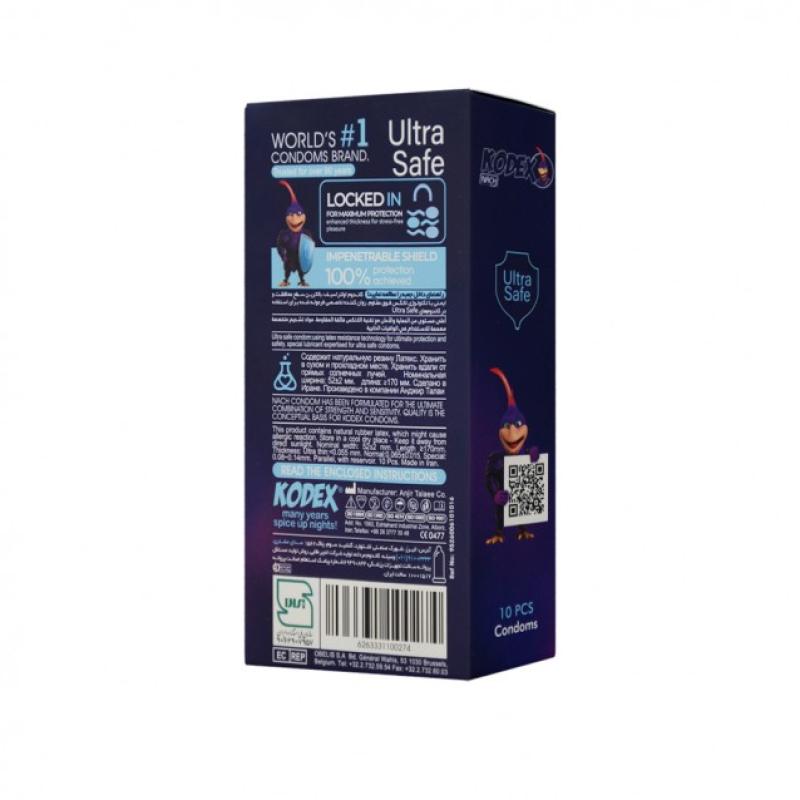 کاندوم اولترا سیف کدکس  محافظت کامل و ضد حساسیت 10 عددی
