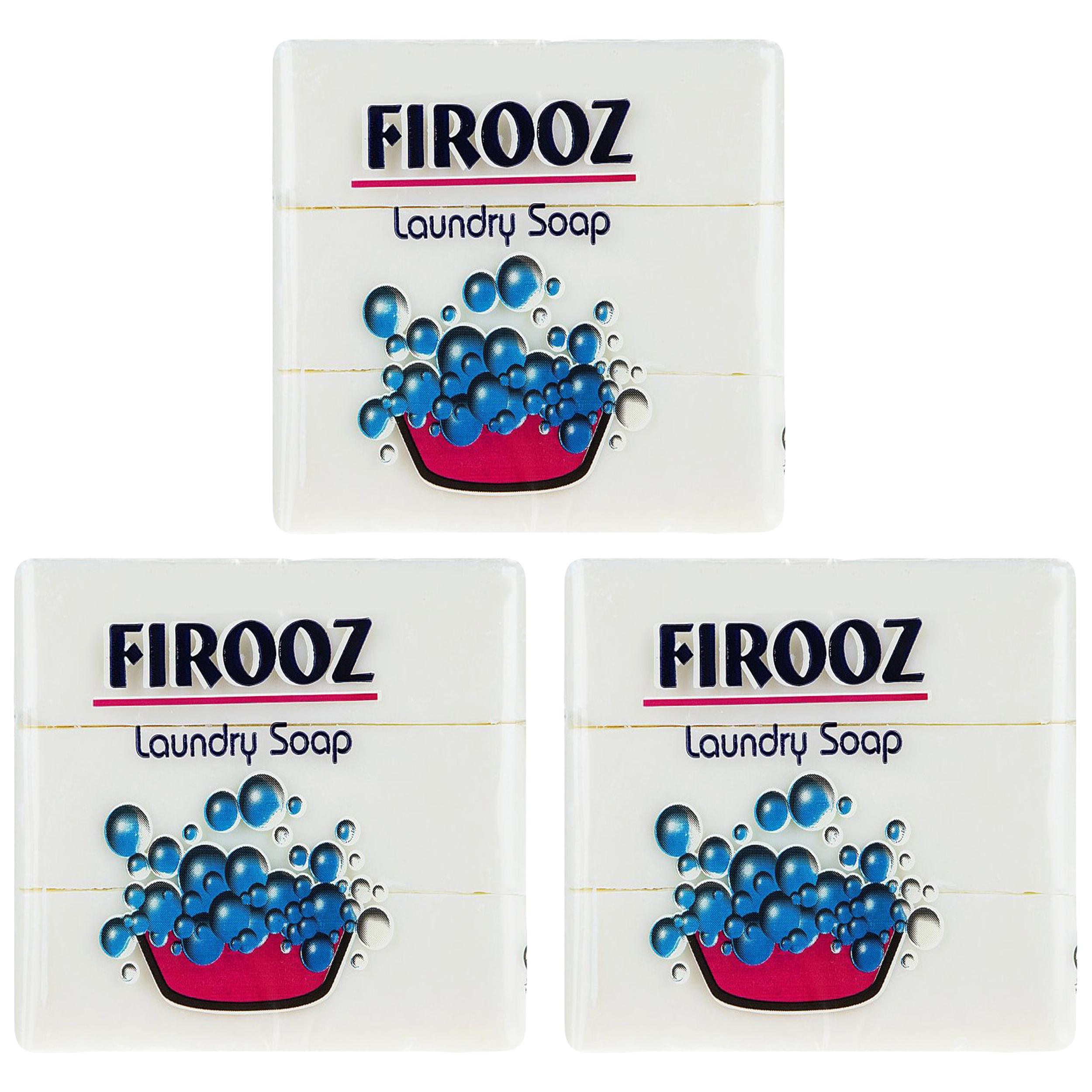 صابون لباسشویی فیروز حجم 120 گرم بسته 3 عددی