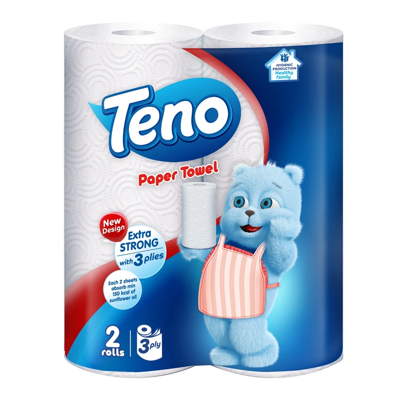 دستمال حوله کاغذی 3 لایه 2 رول تنو