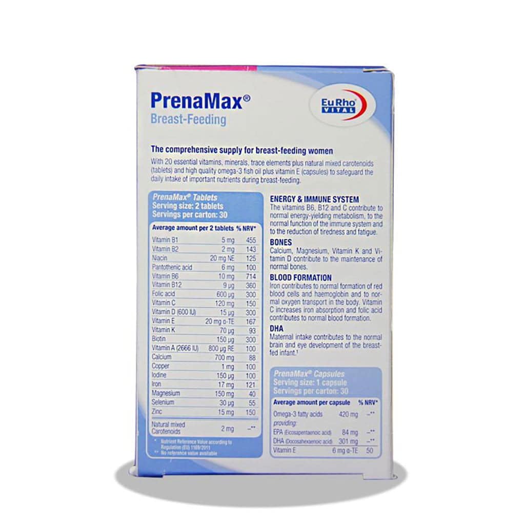 کپسول پرینامکس برست فیدینگ یوروویتال مخصوص دوران شیردهی 90 عددی