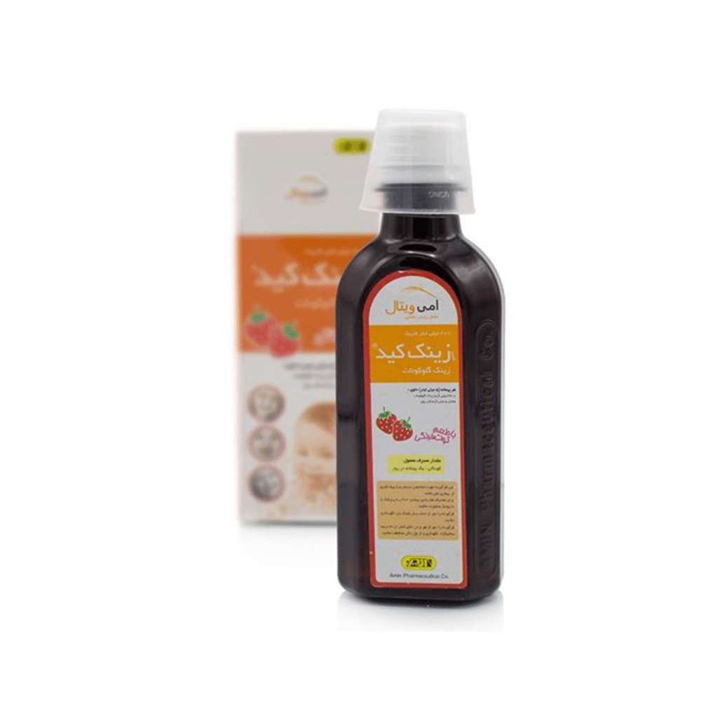 شربت زینک کید امی ویتال با طعم توت فرنگی 200 میلی لیتر