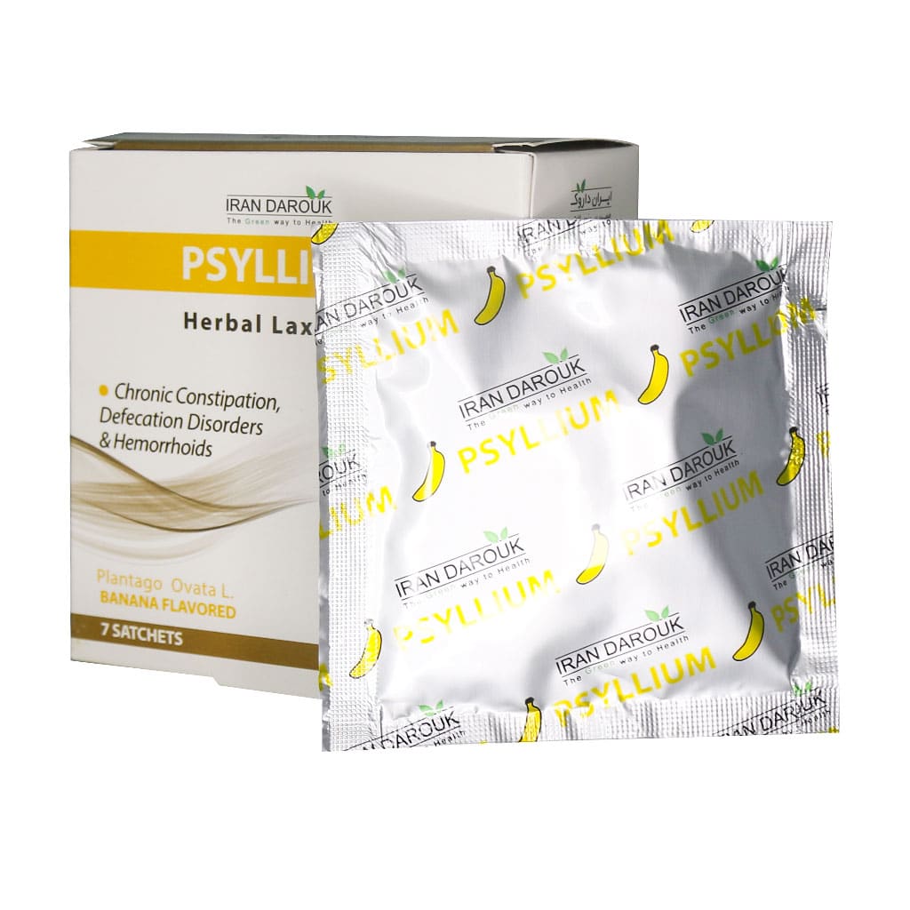 پودر دانه اسفرزه پسیلیوم ایران داروک 7 ساشه طعم موز