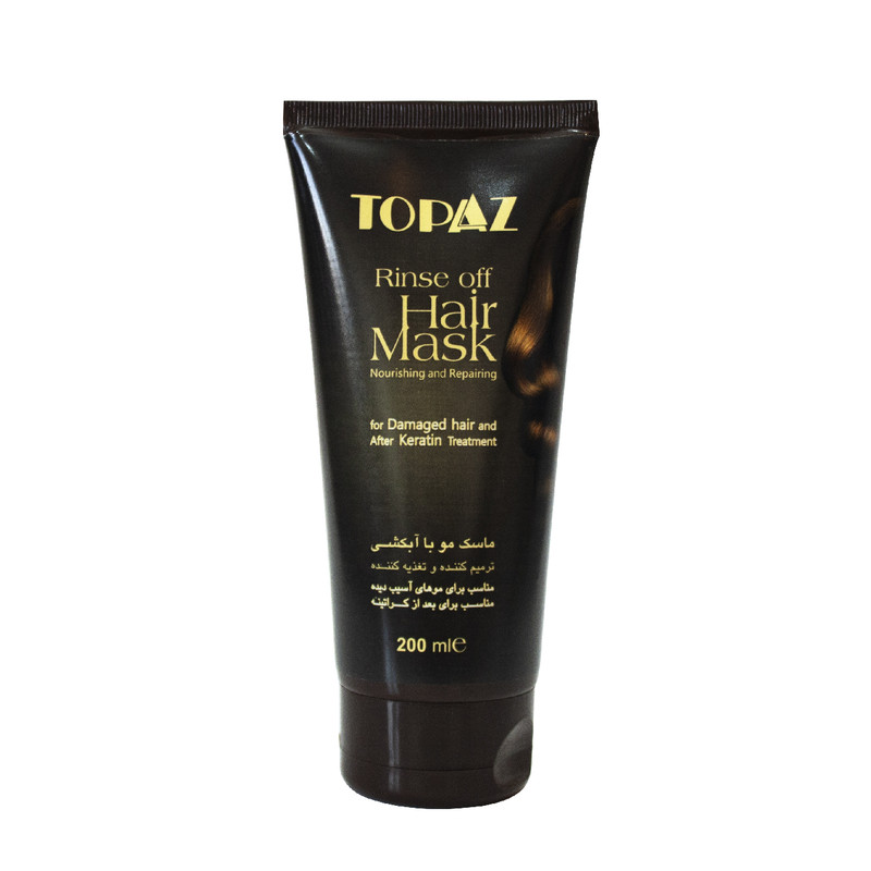 ماسک مو با آبکشی مناسب موی آسیب دیده توپاز