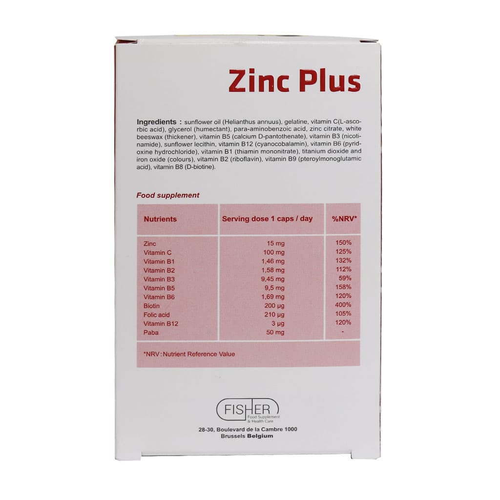 کپسول زینک پلاس پابا فیشر فلکسان 60 عددی