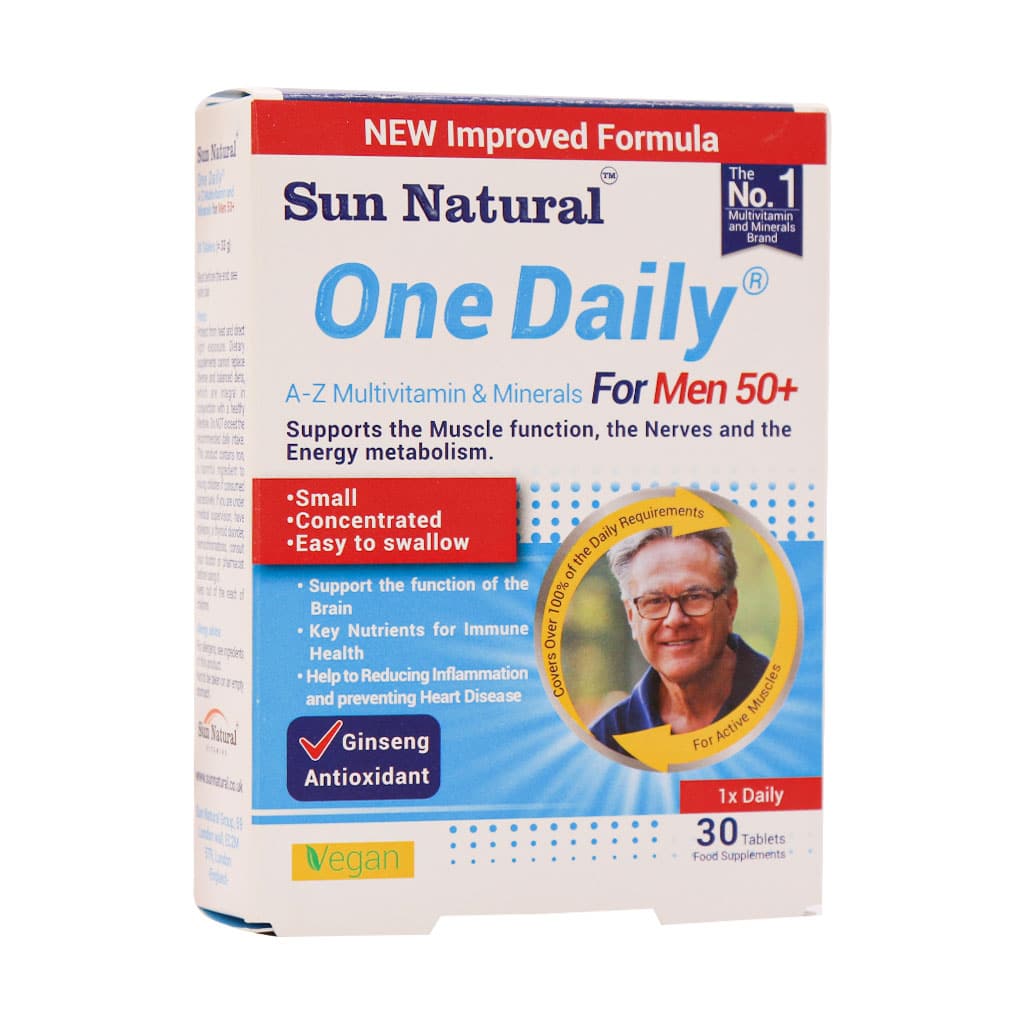 قرص مولتی ویتامین و مینرال وان دیلی آقایان  بالای 50 سال سان نچرال 30 عددی