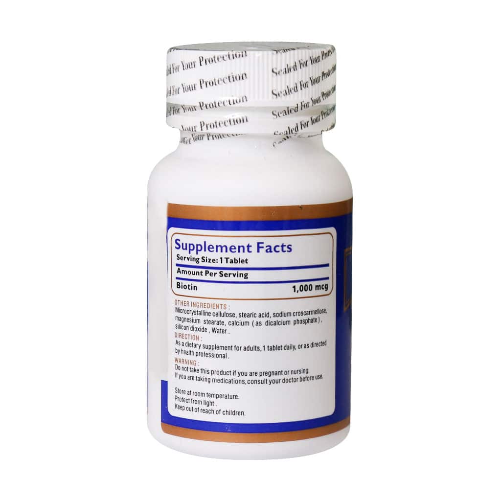 قرص بیوتین ۱۰۰۰ میکروگرم برونسون ۶۰ عدد