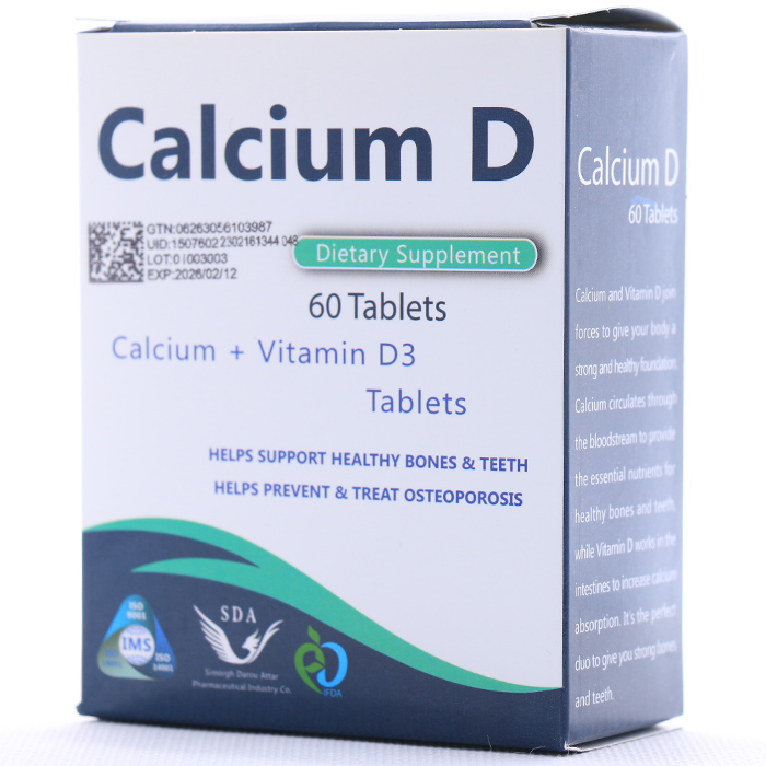 قرص کلسیم و ویتامین د سیمرغ دارو 60 عددی