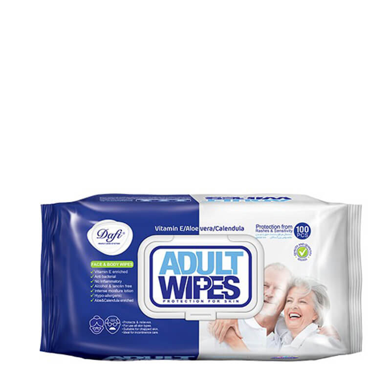 دستمال مرطوب دست، صورت و بدن بزرگسالان دافی 100 عدد