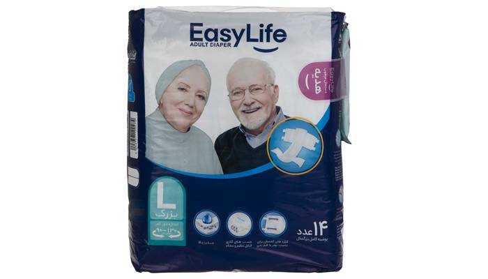 پوشک کامل بزرگسالان ایزی لایف سایز بزرگ ۱۴ عددی