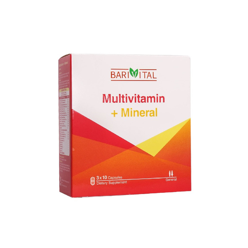 کپسول مولتی ویتامین مینرال بلیستری باریویتال 30 عددی