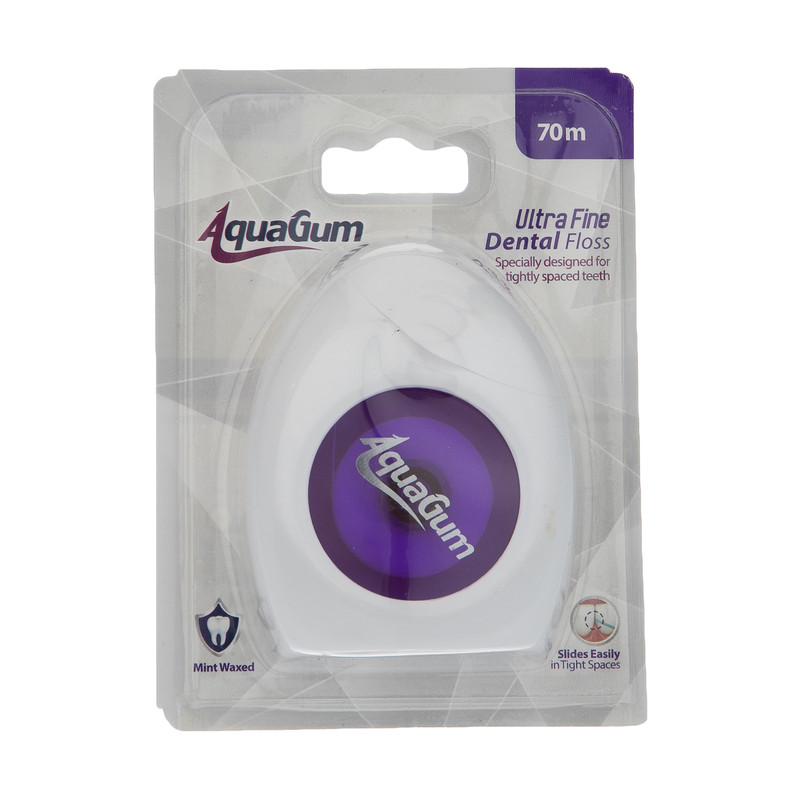 نخ دندان آکواگام مدل اولترافاین طول 70 متر