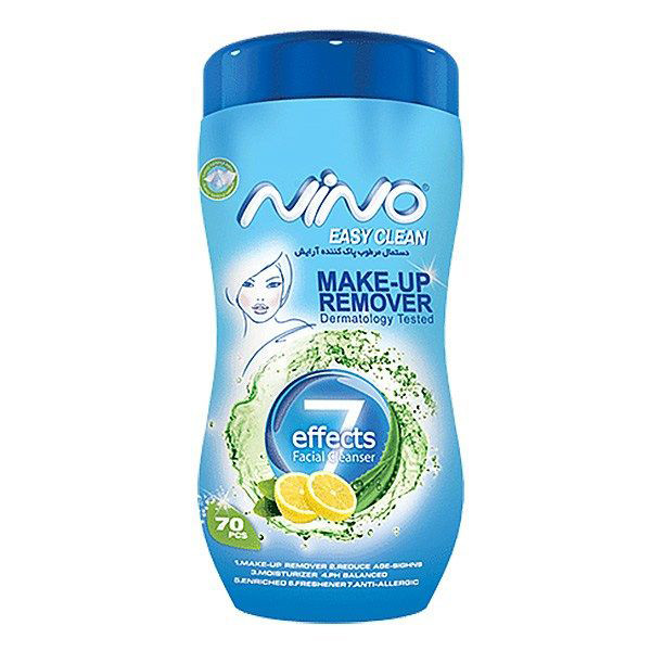 دستمال مرطوب پاک کننده آرایش نینو 70 عددی