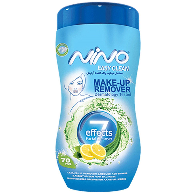 دستمال مرطوب پاک کننده آرایش نینو 70 عددی