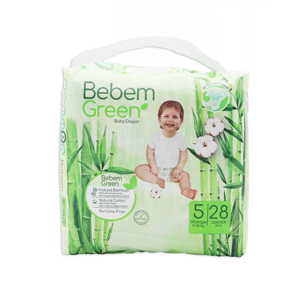 پوشک  ببم سبز سایز5 بسته 28 عددی