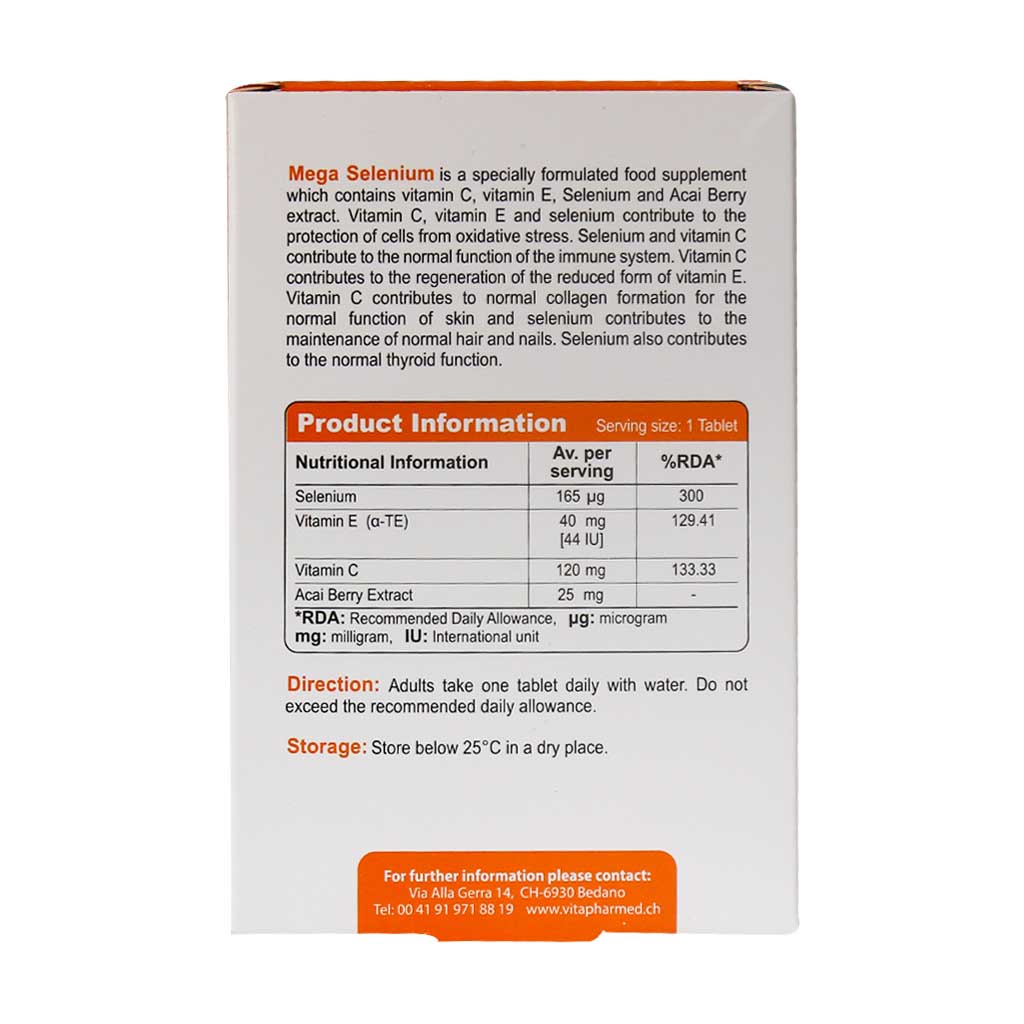 قرص مگا سلنیوم ویواتیون  ویتافارمد 30 عددی