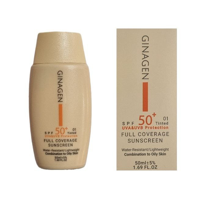 کرم ضد آفتاب ژیناژن 01 رنگی پوست چرب SPF50