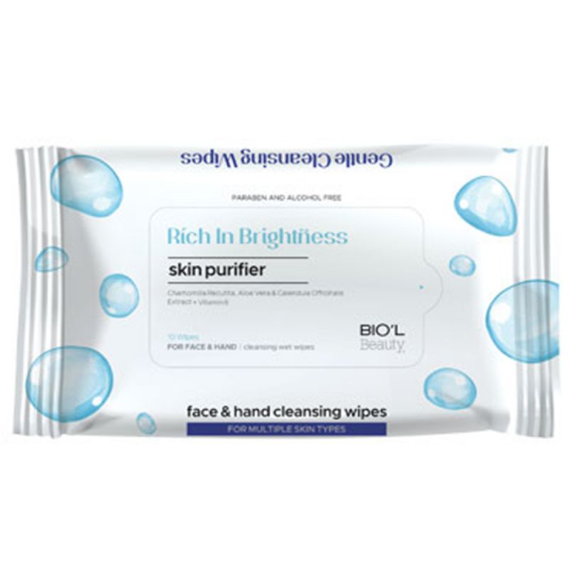 دستمال مرطوب پاک کننده و روشن کننده دست و صورت بیول 10 عدد